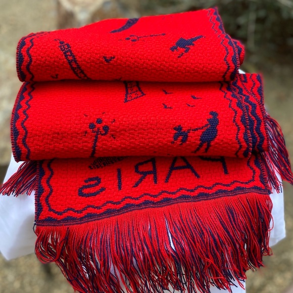 VTG Paris, France 🇫🇷 Scenes 💯 Handcrafted Scarf 60”x9”